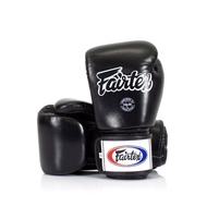 Fairtex Boxing Gloves BGV1 Universal Gloves Tight-Fit Black (8,10,12,14,16 oz.) for Sparring MMA K1 นวมซ้อมชก แฟร์แท็ค BGV1 สีดำ ทำจากหนังแท้