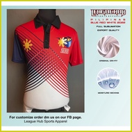 ▽ ❖ ➾ Red Blue White Polo Shirt 2022 Sublimation