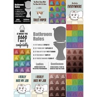 Text Art Collection The Bathroom Funny Horror Poster Print for Home Interior Design Wall Decor