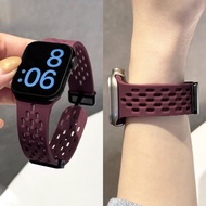 Magnetic Folding Strap For iWatch 49mm 44mm 45mm 42mm 41mm 38mm 40mm Silicone sports Breathable brac