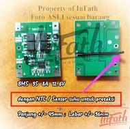 InFath - BMS 3S 8A dengan NTC untuk proteksi suhu 12.6V power tool bor