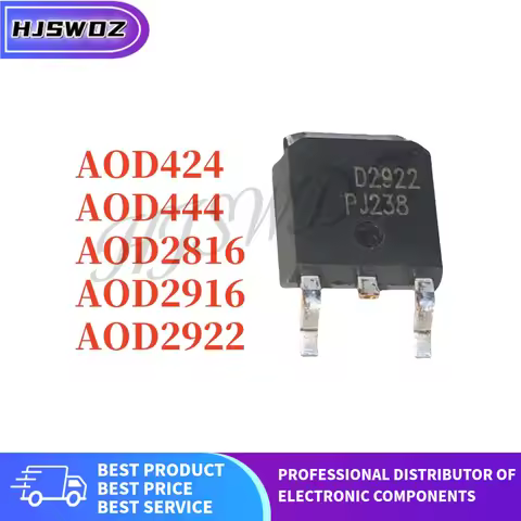 10Pcs TO-252 AOD424 AOD444 AOD2816 AOD2922 AOD2916 D424 D444 D2816 D2916 D2922