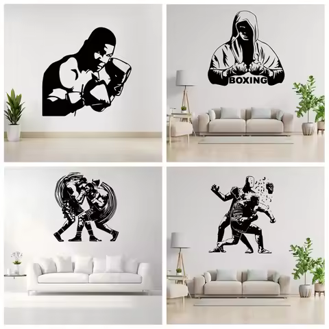 Boxing Wall Sticker Removable Wall Stickers Diy Wallpaper For Living Room Kids Room Wall Art MURAL D