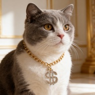Pet Golden Necklace Puppy Collar Cat Necklace Collar Jewelry