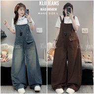 KLii jeans unisex Curved Baggy jeans overalls with long pockets and super beautiful concealer, curve