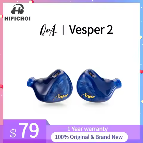 QoA Vesper 2 1DD+1BA IEMs In Ear Wired HiFi Earphone DJ Music Sport Hybrid Driver Monitor Headphone 