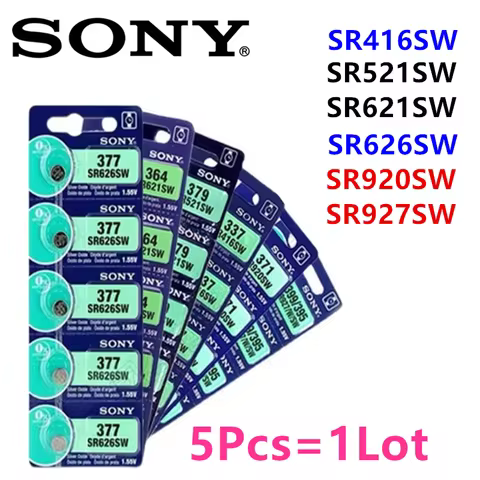 5Pcs Original Sony 337 SR416SW 364 SR621SW 371 SR920SW 377 SR626SW 379 SR521SW 395 399 SR927SW Butto