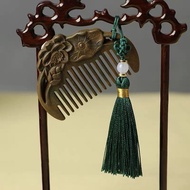 Root Carving Green Sandalwood Lotus Comb Pocket Comb Root Carving Gift 6.30