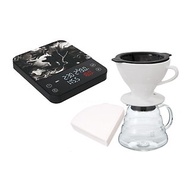 matrix x HARIO M1 PRO咖啡電子秤+磁石濾杯+雲朵玻璃咖啡壺+濾紙