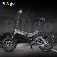 O&amp;F-- Electric bicycle 100กิโลเมตร รถจักรยานไฟฟ้าNAKXUS16นิ้ว จักรยานพับ โช้คอัพด้านหน้าและด้านหลัง foldable mini 16 inches สีเทา One