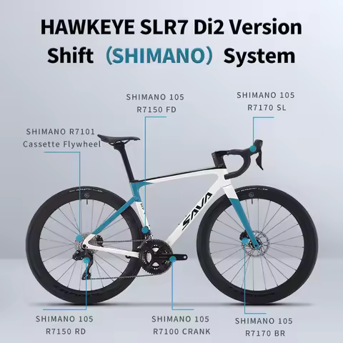SAVA HAWKEYE SLR7 Full Carbon Fiber electronic shifting Road Bike with SHIMAN0 105 7170 Di2 Carbon F