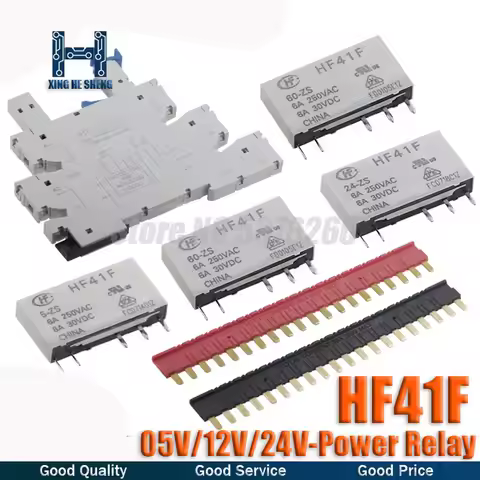 2PCS 41F-1Z-C2-1 HF41F 5-ZS 12-ZS 24-ZS 5V 12V 24V 230V 6A 1CO Slim/SSR Relay Mount On Screw Socket 