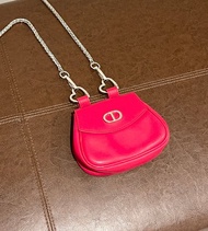 Dior紅色CD小包包 送可調節肩帶心形扣 腰包肩背側背包