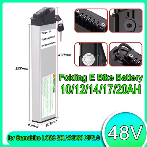 DCH-006 48V Lithium Battery Pack 10Ah 12Ah 20Ah for MX01 LAFLY X3 JINGHMA R7 R5 Folding Bike for 48V