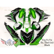 BODY COVER SET EXCITER THAI (12) Y15ZR V1 V2 YAMAHA GREEN / YELLOW / RED HBL RACING