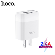 HOCO C73เครื่องชาร์จติดผนัง2.4A Dual เครื่องชาร์จ USB US เครื่องชาร์จสำหรับซัมซุง S20 + iPhone 11 Pro Max Realme Vivo Huawei Fast 5V2.4A PD Charger