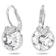 Swarovski Bella V drop earrings 5292855 - Round cut, White, Rhodium plated White