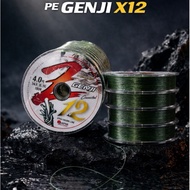 HIJAU FISHING LINE - GENJI X12 PE Line 100M – 12 Strand Braided Line – Japan Material – Green