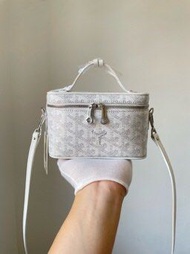 GOYARD MUSE 雙拉鏈 化妝包 Mini 白色