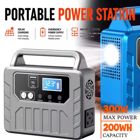 300W 200W Portable Power Station 200Wh Outdoor Energy Storage Powerbank 220V 110V AC Output Solar Ge
