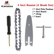 Kamolee 4/6 Inci Menyetir Tautan gergaji mesin + Memandu 4 Pcs-Set Rantai Gergaji Baja Berkualitas T