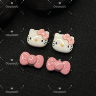 KT ชุดริบบิ้นรักรูปดาวสีชมพูแมวชุด Hello Kitty ชุด Croc Jibitz เครื่องประดับ DIY ปุ่มเครื่องประดับสำ