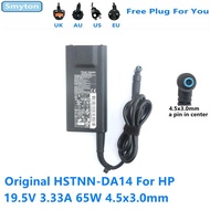 Original 65W Travel Charger For HP HSTNN-DA14 19.5V 3.33A 65W 4.5x3.0mm 677776-003 Travel Laptop Pow