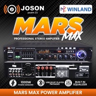 Joson by Winland Mars MAX Professional Amplifier 1000W with Built in Equalizer and USB/SD/BT/FM