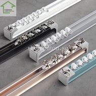 Thickened Aluminum Alloy Curtain Track Slide Mute Side Top Mounted Curtain Straight Track Slide Rail Roman Rod Curtain Rod Single and Double Track NL8F