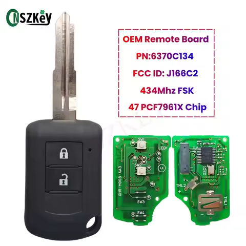 CNSZKEY P/N:6370C134 Remote Key 434Mhz FSK 2 Buttons 47 PCF7961X Chip For Mitsubishi Eclipse Cross F