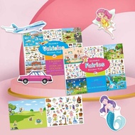 Reusable Sticker Book for Kids Scene Cartoon Stickers Children Learning Book Waterproof Sticker Buku Sticker