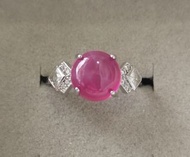 圓款紅色星光石開口介（LS.RG）