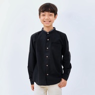 M231 Kemeja Anak Laki Laki Koko Shanghai Polos Panjang Hitam 2668C
