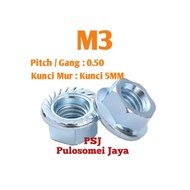 M3 Flange Nut White M3 Flange Nut White Galvanized Flange Nut M3