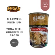 Maxwell Real Tuna Cat Wet Food 400g - Tuna in Broth, Natural Ingredients, Taurine, Vitamin E