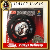 1PCS YOSHIPOWER SPROCKET 428 FZ150 Y15ZR 14T 15T 36T 37T 38T 39T 40T 41T 42T 43T BLACK YSP 428H FRON