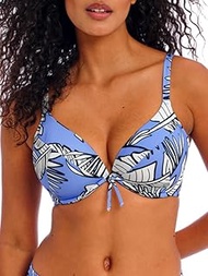 Mali Beach Plunge Bikini Top 34E, Cornflower