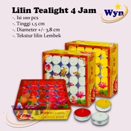 LILIN GE Tin Tealight Candles GE Aluminum Tealight Candles, 100 Pcs