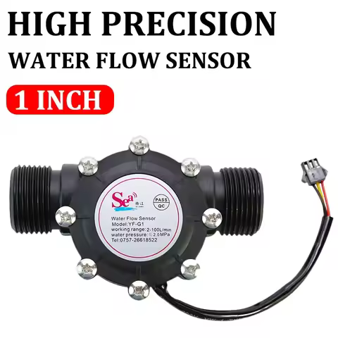 1 Inch DC 5-12V Water Flow Sensor Hall Sensor Switch Flow Meter Water Flow Sensor DN25 Nylon Water M