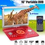 100-240V 14Inches Portable DVD Player Rotatable Screen Media DVD for Game TV Support MP3 MP4 VCD CD Player for Car/Home