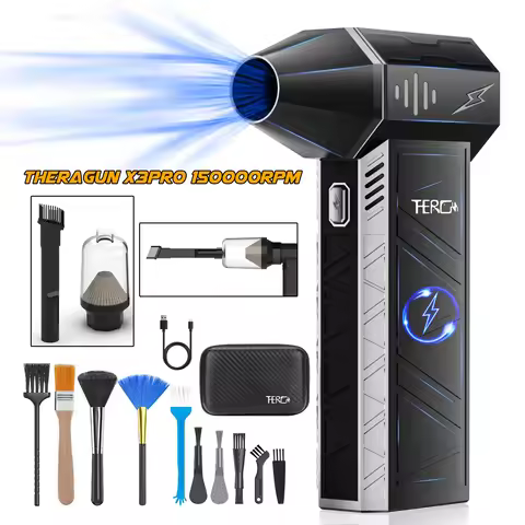 TheraGun X3PRO Mini Handheld Turbo Jet Fan -150,000RPM Powerful Compressed Air Duster with Digital C