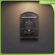 [EhoyoxaMY] Lockable Wall Mailbox Weather Resistant Vintage Wall Mailbox Protected Gold