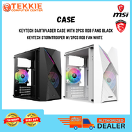BrandNew Keytech Darthvader Black /Stormtrooper White RGB Flow Tempered MATX Case With 2pcs RGB Fans