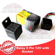 Bosch Relay 5 pin 12v 30A With Relay Socket (Horn Relay/aux Relay)