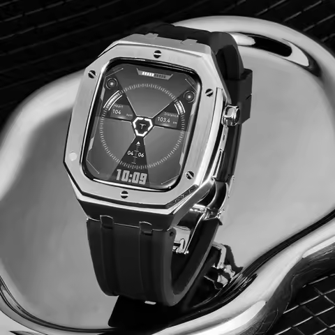Luxury Modification Mod Kit for Apple Watch 9 8 7 Case Strap 45mm Metal Bezel Frame for iwatch Serie