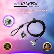 HP NANO SLOT 6*2.5MM KEY LOCK LAPTOP CABLE LOCK 1.8M