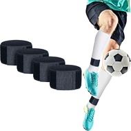 4PCS Football Shin Guards, Adjustable Shin Guard Straps, Non-Slip, Lightweight Football Ankle Braces, Suitable For Youth Kicking, Football, Running And Cycling, Black