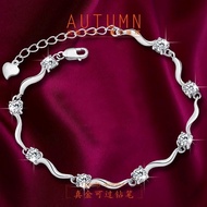 Moissanite 30 Points 18k White Gold Bamboo Bracelet AU750 Fashion Bracelet Female All-Match Niche