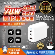 70W Gallium Nitride GaN Fast Charger Support MacBook/Laptop/iPhone16-17 Three-Hole USB