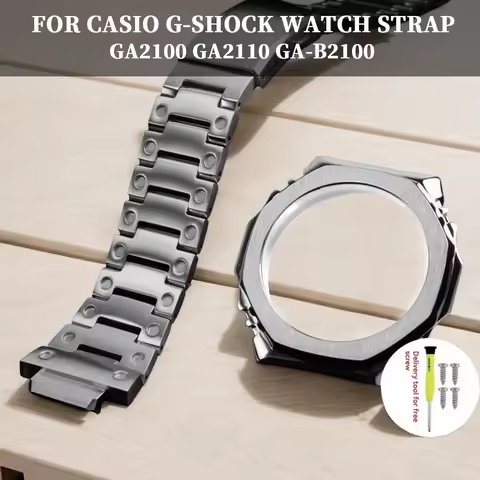 Modified Bezel Watchband For Casio G-shock Ga-2100 Stainless Steel Watch Strap Metal Case Ga2100 Ga2
